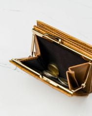 MILANO DESIGN Camel hnědá kroko dámská peněženka v dárkové krabičce
