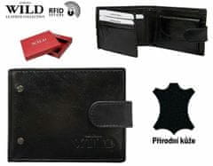 Wild Kožená černá menší pánská peněženka rfid v krabičce always