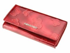 Gregorio Kožená červená dámská peněženka s motýly v dárkové