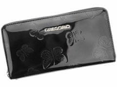 Gregorio Luxusní černá dámská kožená peněženka v dárkové