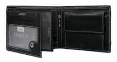 LOREN Černá pánská kožená peněženka rfid v krabičce