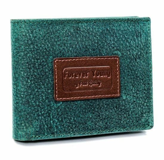 FOREVER YOUNG Kožená zelená pánská peněženka v krabičce rfid