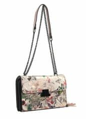 Sara Moda Crossbody dámská kabelka na řetízku s potiskem 6257 růžová