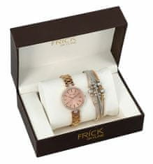 Skyline Dámská dárková sada zlato-růžové hodinky s náramkem