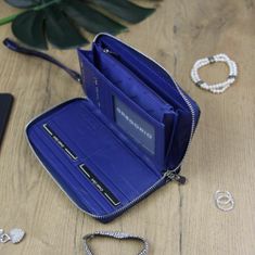 Gregorio Luxusní modrá dámská kožená peněženka v dárkové