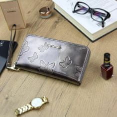 Gregorio Luxusní šedá dámská kožená peněženka v dárkové