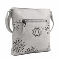BELLA BELLY Crossbody dámská kabelka v květovaném designu světle šedá