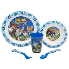 Stor Dětské plastové nádobí, JEŽKO SONIC Micro, talíř, miska, sklenice, příbor, 40550