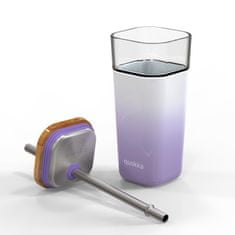 QUOKKA LIQUID-CUBE Skleněný pohár se silikonovým povrchem LILAC GRADIENT, 540ml, 40055