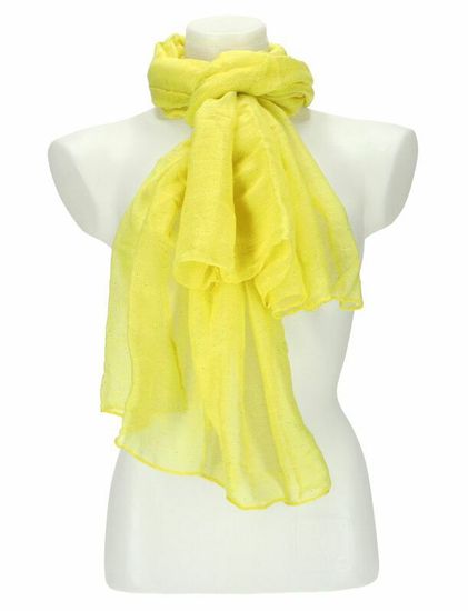 Cashmere Dámský letní jednobarevný šátek 180x90 cm žlutá