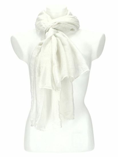 Cashmere Dámský letní jednobarevný šátek 180x90 cm bílá