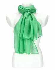 Cashmere Dámský letní jednobarevný šátek 180x90 cm zelená