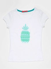 Kraftika Tričko pro dívky bílé s tyrkysovým ananasem, velikost 104
