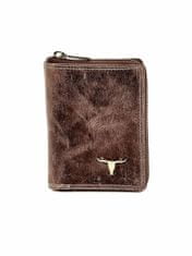 Buffalo Kožená hnědá peněženka na zip se stínováním