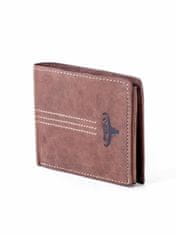 Buffalo Hnědá kožená peněženka s výšivkou a znakem