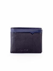 Wild Černá kožená peněženka s tmavě modrým modulem