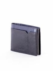 Wild Černá kožená peněženka s tmavě modrým modulem