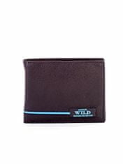 Wild Černá kožená peněženka s modrými vložkami
