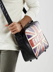 Cavaldi Pánská černá kožená taška s britským motivem