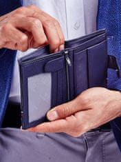 Wild Kožená peněženka pro muže tmavě modrá s textilní vložkou
