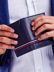 Wild Kožená peněženka pro muže tmavě modrá s textilní vložkou
