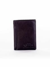 Wild Černá kožená pánská peněženka s stehem
