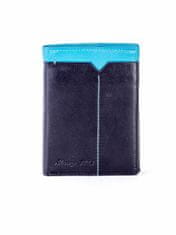 Wild Černá kožená peněženka s modrou vložkou, 2016101380840