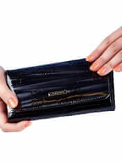 Lorenti Lakovaná peněženka černá s jemným reliéfem ve tvaru motýlů
