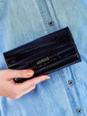 Lorenti Lakovaná peněženka černá s jemným reliéfem ve tvaru motýlů