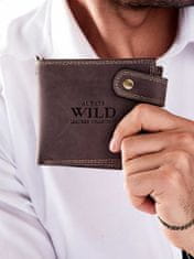 Wild Hnědá kožená pánská peněženka s odnímatelnou rukojetí