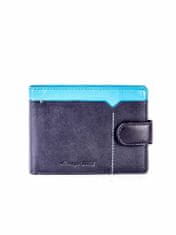 Wild Černá / modrá kožená peněženka s barevnou vložkou