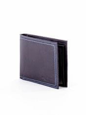 Cavaldi Pánská kožená peněženka černá s modrým lemem