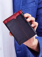 Wild Černá kožená peněženka s červenou vložkou
