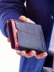 Wild Černá kožená peněženka s červenou vložkou
