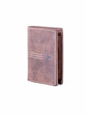 Buffalo Hnědá kožená peněženka s reliéfním logem, 2016101363850