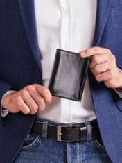 CEDAR Černá pánská peněženka bez spony z pravé kůže
