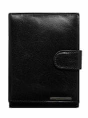 CEDAR Pánská černá kožená peněženka se sponou, 2016101488751