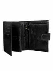 CEDAR Pánská černá kožená peněženka se sponou, 2016101488751