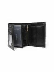 CEDAR Černá kožená pánská peněženka s hnědými moduly