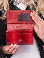 CEDAR Červená lakovaná dámská peněženka z pravé kůže