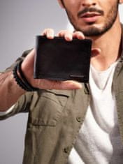 CEDAR Černá horizontální peněženka pro muže kůže