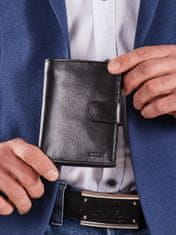 CEDAR Černá pánská kožená peněženka se sponou