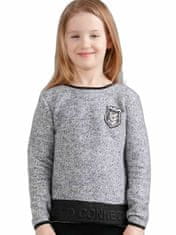 Kraftika Dívčí šedý svetr s nápisem a erbem, velikost 146