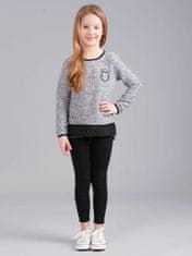 Kraftika Dívčí šedý svetr s nápisem a erbem, velikost 122