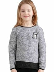 Kraftika Dívčí šedý svetr s nápisem a erbem, velikost 122