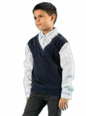 Kraftika Chlapec tmavě modrý svetr s pruhovanou košili, velikost 164
