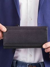 CEDAR Kožená podlouhlá pánská peněženka černá