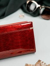 CEDAR Červená lakovaná peněženka pro peníze a karty
