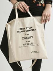 Cavaldi Ekologická bavlněná taška s nápisem béžová