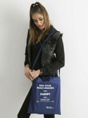 Cavaldi Ekologická bavlněná taška s nápisem tmavě modrá